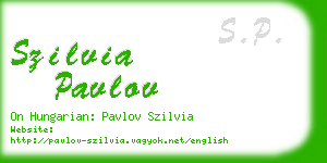 szilvia pavlov business card